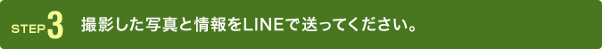 撮影した写真と情報をLINEで送ってください。